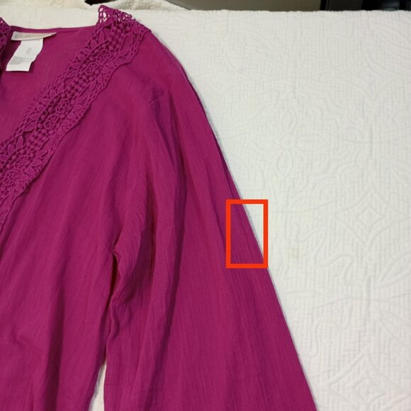 La Blanca Womens Crochet Trim Tunic Cover-Up Pink S 100% Cotton - Picture 7 of 11